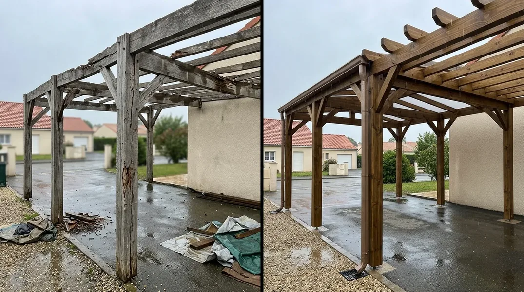 Quel est le prix d'une réparation de charpente sur un bâtiment classé proche de Notre-Dame-la-Grande ?