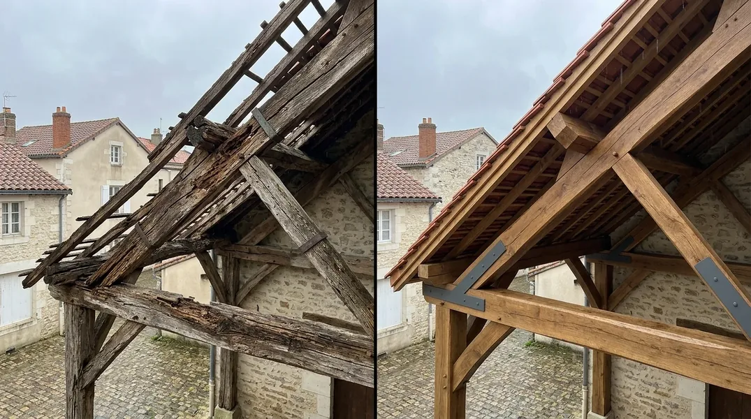 Comment renforcer une charpente ancienne sans endommager un bâtiment roman classé ?